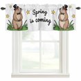Groundhog Day Rod Pocket Curtain Valance, Spring Botanical Star Yellow ...