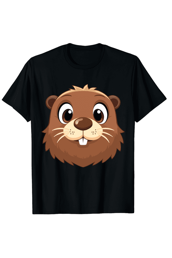 Groundhog Day Rodent Face Costume Men Women Short Sleeve Graphic T-Shirt, Easy Animal Fancy Dress Top
