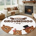 thumbnail image 1 of Groundhog Day Round Rug 6ft Washable Circle Kitchen Rugs Non Slip Cartoon Funny Modern Farmhouse Country Cute Large Area Rug Indoor Floor Carpet for Bedroom Living Room Home Office Dining Room, 1 of 8