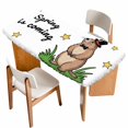 thumbnail image 1 of Groundhog Day Table Cloths for 5 Foot Rectangle Tables, Spring Botanical Star Yellow Patio Waterproof Elastic Fitted Tablecloths, Washable Rectangular Table Cover for Camping, 1 of 8
