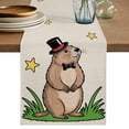 thumbnail image 1 of Groundhog Day Table Runner 72 Inches, Rustic Spring Botanical Star Yellow Bed Runner Dresser Scarves Tabletop for Indoor Outdoor Parties/Ceremony/Banquet, 16" x 72", 1 of 8