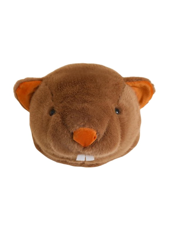Groundhog Hat Plush Animal Headwear Headgear Breathable Plush Material Adults Kids Holiday Parties Stage