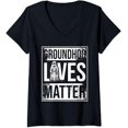 thumbnail image 1 of Groundhog Lives Matter - Funny Woodchuck Groundhog Day V-Neck T-Shirt, 1 of 3