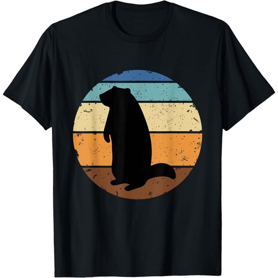 Groundhog Retro Funny Woodchuck Softstyle Unisex T-Shirt,Black Color,Size 5-6T