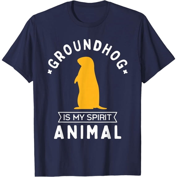 Groundhog is my Spirit Animal Funny Woodchuck Softstyle Unisex T-Shirt,Navy Color,Size YL