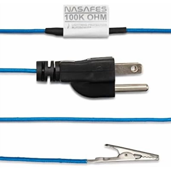 Grounding Cord, Ground Cable, Grounding Wire, Ground Wire, Grounding Strap, Ground Strap, Grounding Cable, Anti Static, Grounding Plug 3-Prong Ground Plug with Alligator Clip 16.4 Ft