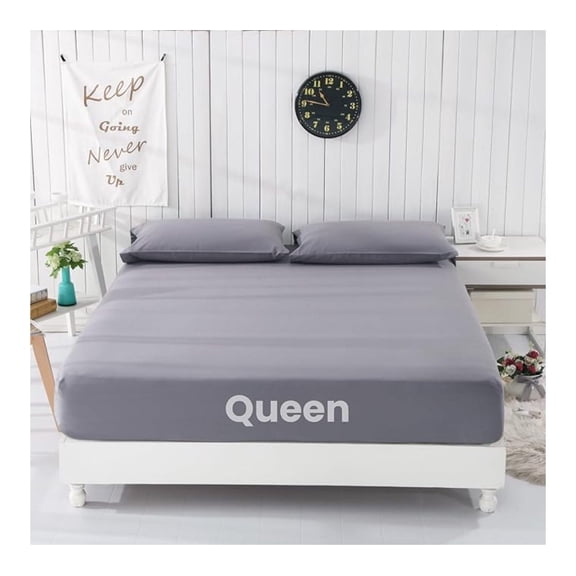 Grounding Fitted Sheet Queen, Organic Cotton Silver Fiber, Earthing Bed Sheet with Cord, Conductive Sleep Sheet for Better Rest - Gray