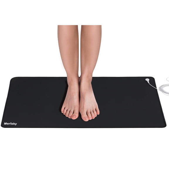 Grounding Mat, Ground Foot Mats for Improved Sleep Energy, 27"x10" Upgraded Non-Slip Grounded Pad for Sleeping, Earth Connected Conductive Mat for Bed Desk