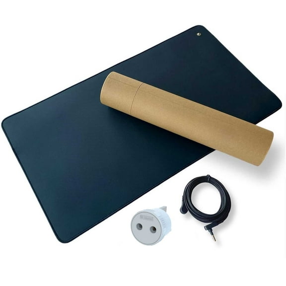 Grounding Mat Kits, 23.6"x13" Earthing Mat, 15-Foot Cord, Conductive Carbon Grounding at Home, Office, Work, Desk,Grounding Pad for Health