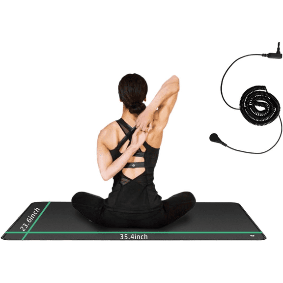 Grounding Mat Sleeping Foot Mat Improve Insomnia Reduce Inflammation Pain Headache Static Earth Therapy Grounding Products with 15 FT Black Cord (23.6 * 35.4inch)