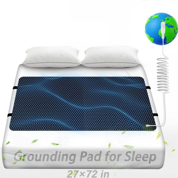 Grounding Mat for BedDurable PU Leather Grounding Pad with Cord, Enhances Sleep Quality, Anti-Slip Design, Large Size 27''72''