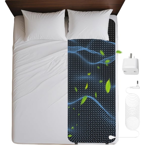 Grounding Mat for Bed, Grounding Mattress Cover Pad for Improve Sleep, Conductive Carbon Leatherette Earth Mat Grounding Pad (27 * 78inch)