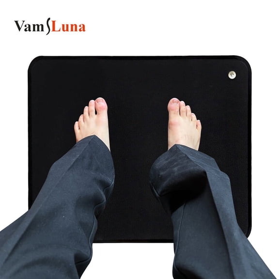 Grounding Mouse Pad Mat, Conductive Vegan Leather 15 feet Connection Cord . Earth Connected Wellness Balance (Mouse Pad, 13*11 inches)