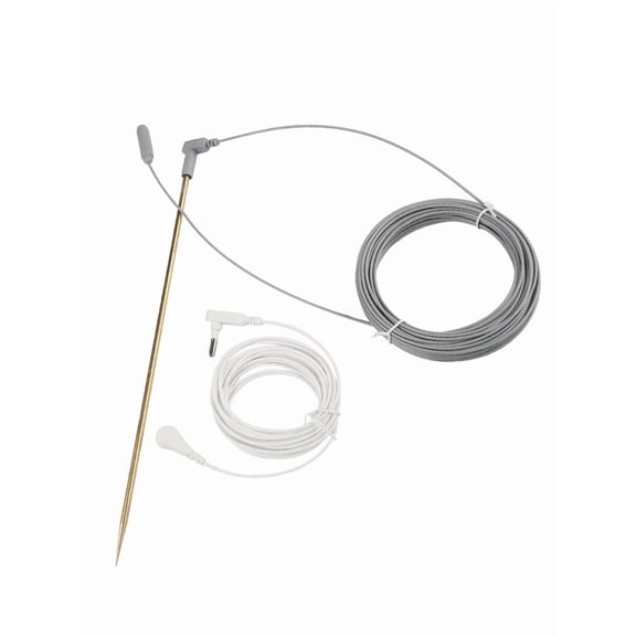 Grounding Rod With 2 Ground Wires 30Cm Copper Rod For Grounding Mats Pads And Blankets Promoting Safe Electrical Dissipation