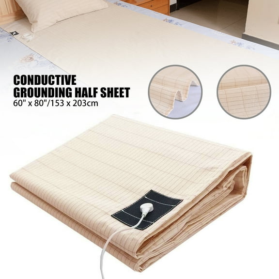 Grounding Sheet Earthing Half Sheet Conductive Earthing Mat with Copper Cord for Better Sleep and Boost Your Health 3 Sizes By BOOBEAUTY