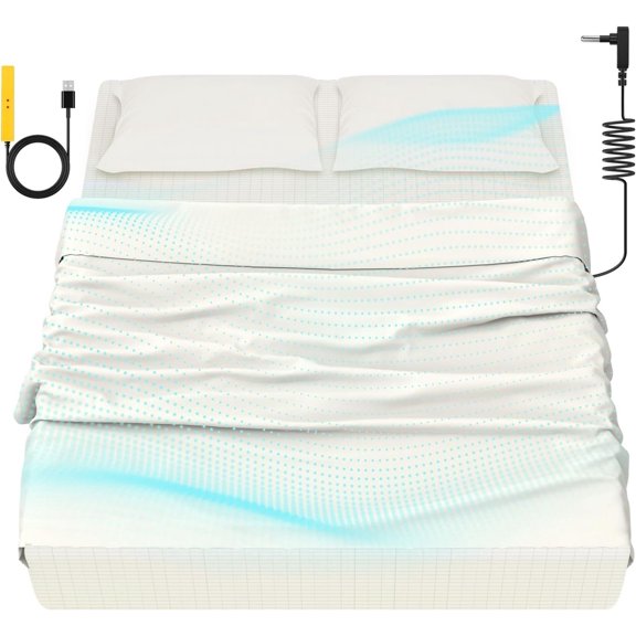Grounding Sheets , 90% + 10% Pure Fiber, with Flat Sheets,and 2 Pillowcase, Deep Pocket Grounded Bed Sheet, for Improved Sleep (White, (60.1 * 80 * 15inch))