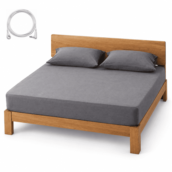Grounding Sheets Deep Pocket 12% Fiber And 88%ton Fitted Earth Grounded Bed For Improved Sleep (deep Grey - 39"x75"x15")