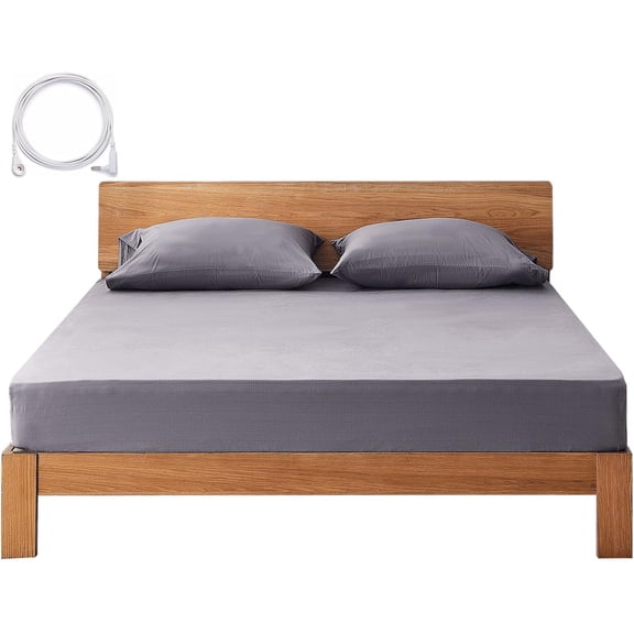 Grounding Sheets Deep Pocket 12% Fiber and 88% , Fitted Earth Grounded Bed Sheets for Improved Sleep (Deep Grey, - 39"x75"x15")