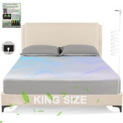 Grounding Sheets King Size,Earth Grounded Fitted Bed Sheet 10% Pure Silver Fiber + 90% Organic Cotton, Bed Grounding Kit with grounding Cord for Improved Sleep & WellnessGray,King - 80"x78"x15"