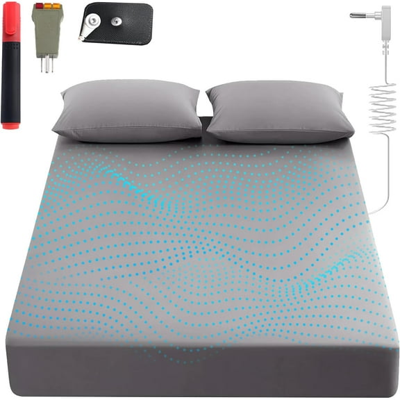 Grounding Sheets King, 90% Organic Cotton+ 10% Pure Silver Fiber,Grounded Bed Sheet Kit, Deep Pocket Grounded Bed Sheet, Relieves Pain - Used for Healthy Sleep Therapy (Gray, Twin XL)