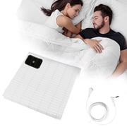 Grounding Sheets for All Mattress Sizes, Grounding Mat for Bed 10% Silver Fiber+90% Organic Cotton Grounding Sheets Sleeping Earth Grounded Mat, with Cord 26.8"x52", White