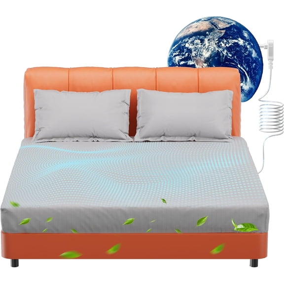 Grounding Sheets Queen,10% Pure Silver Fiber+90% Organic Cotton,Deep Pocket Bed Sheets.Grounded Fitted Set.