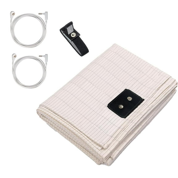 Grounding Sheets for Bed Queen Size, Conductive Grounding Flat Sheet with Silver Fiber & Organic Cotton for Better Sleep (White, 60x80 inch)