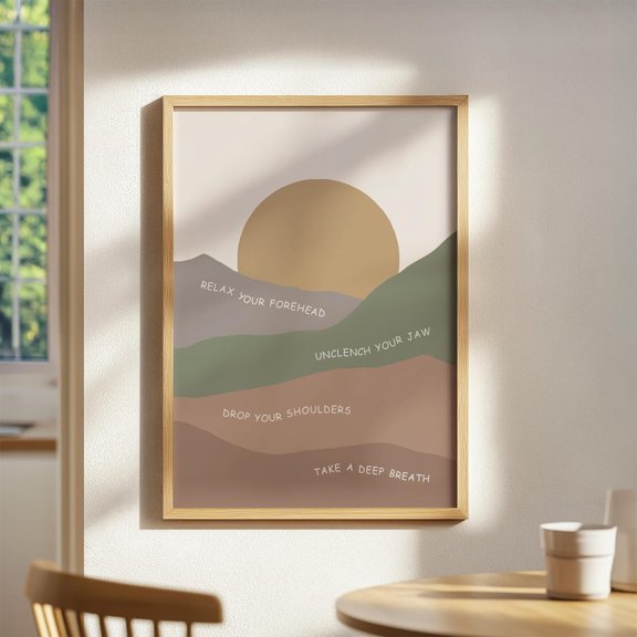 Grounding Technique Relax Sequence Art For Therapy Office Decor Calming Exercises Psychology Wall Print