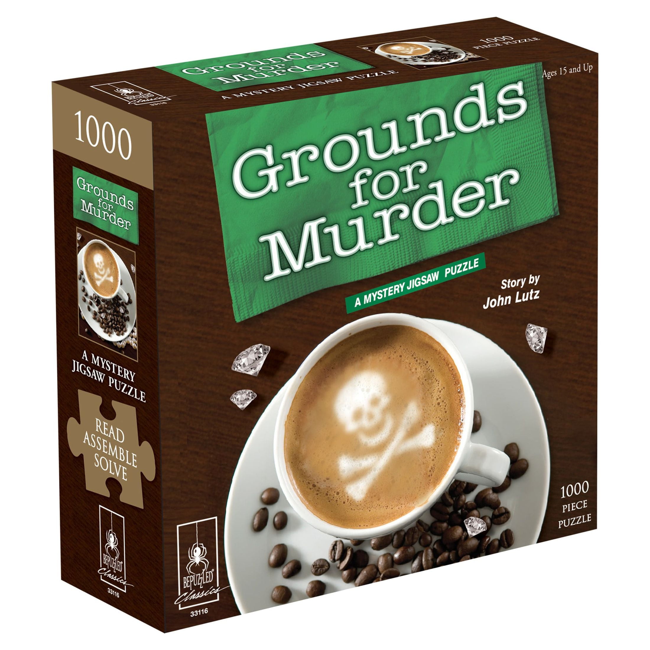 Murder Mystery Party | Classic Mystery Jigsaw Puzzle, Grounds for Murder, 1,000 Piece Jigsaw Puzzle