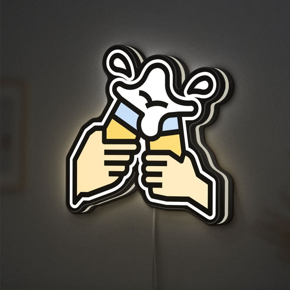 Group Beer Cheers 3D Novelty Light Box, Social Gathering Decor for Game Nights, Mood Lighting for Craft Beer Corners, Wine Cellars, and Entertainment Areas (Width 24 inch, 60cm)