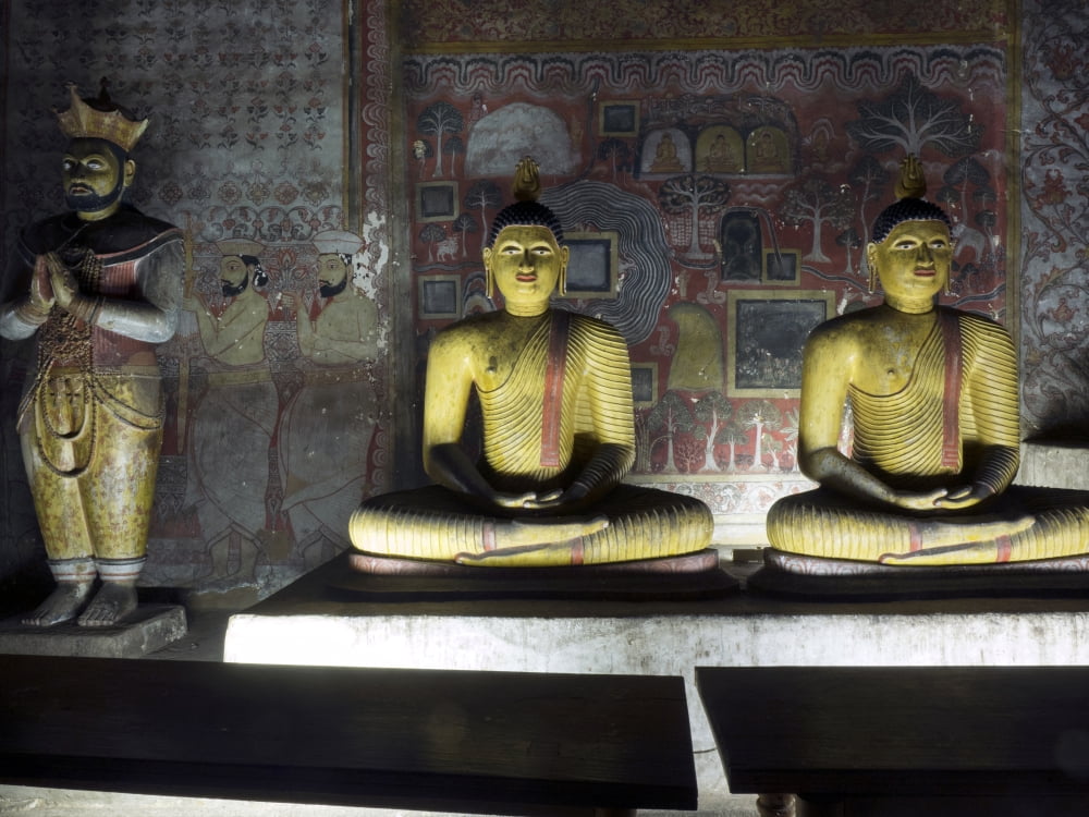 Group of Buddha statues in Cave III of Dambulla Cave Temple (1st century BCE) Dambulla Central Province Sri Lanka Canvas Art - Panoramic Images (12 x 16)