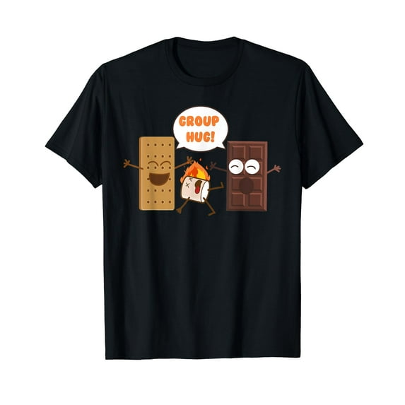 Group Hug Smores Funny Camping Chocolate Marshmallow S'mores Black T-Shirt Gift