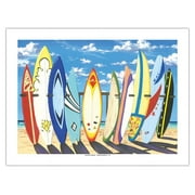 Group Hug - Surfboard Art - From an Original Color Painting by Scott Westmoreland - Bamboo Fine Art 290gsm Paper Print (Unframed) 18x24in