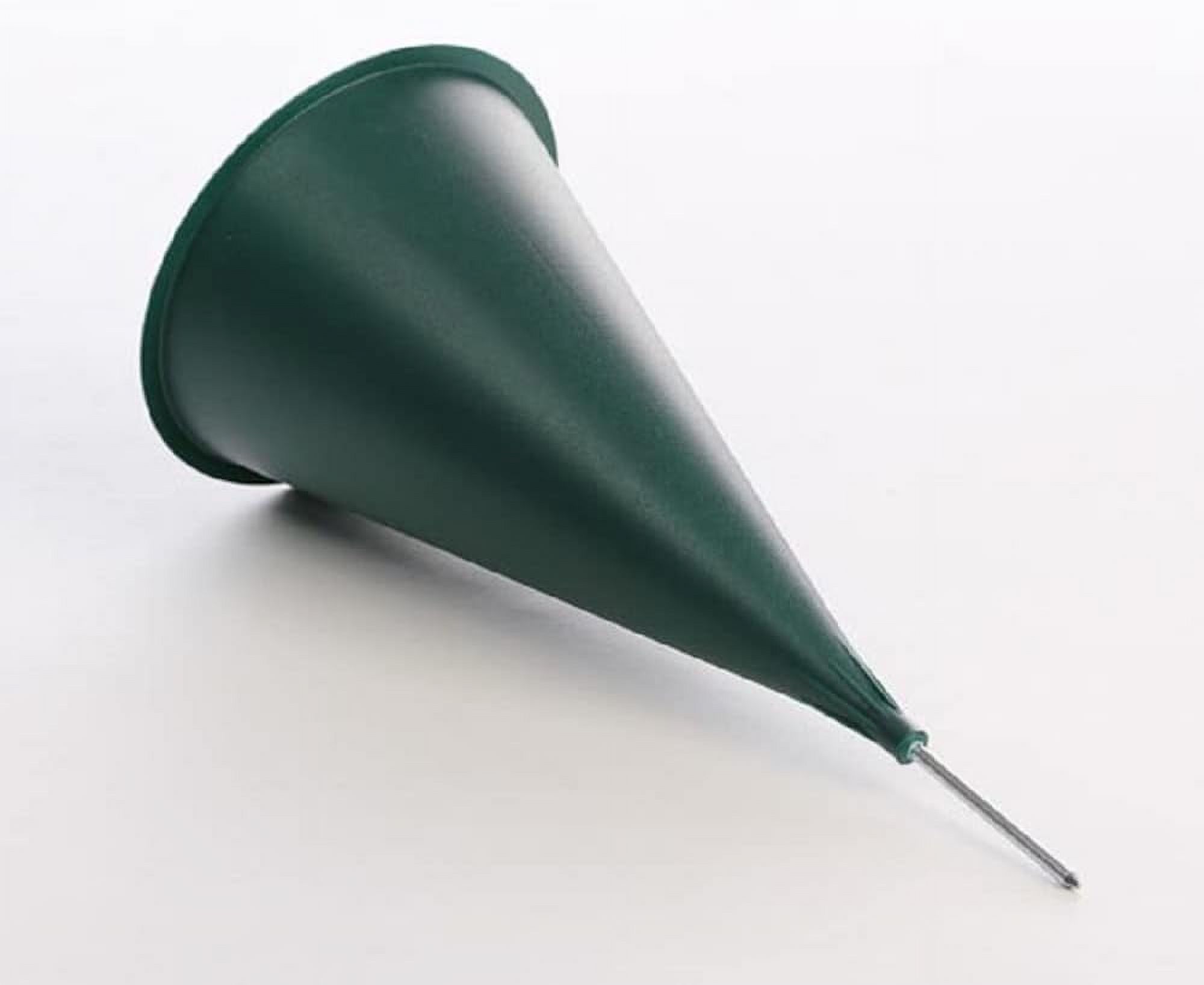 Group Of 12 Green Plastic Memorial Cemetery Cone Vases