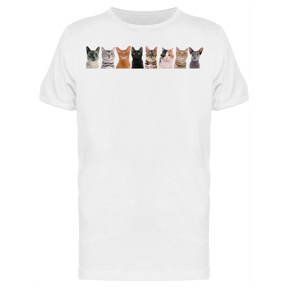 Group Of Cats In A Row T-Shirt Men -Image by Shutterstock Men T-Shirt, Male Medium
