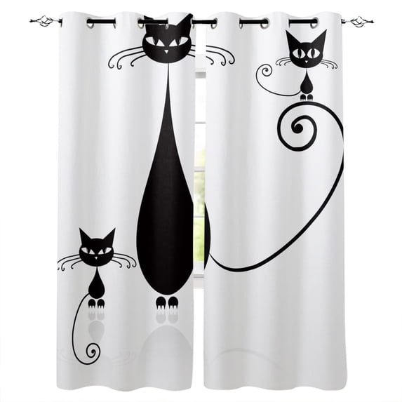 Group Of Cats Window Treatments Curtains Valance Room Curtains Large Window Window Curtains Curtains Kitchen D