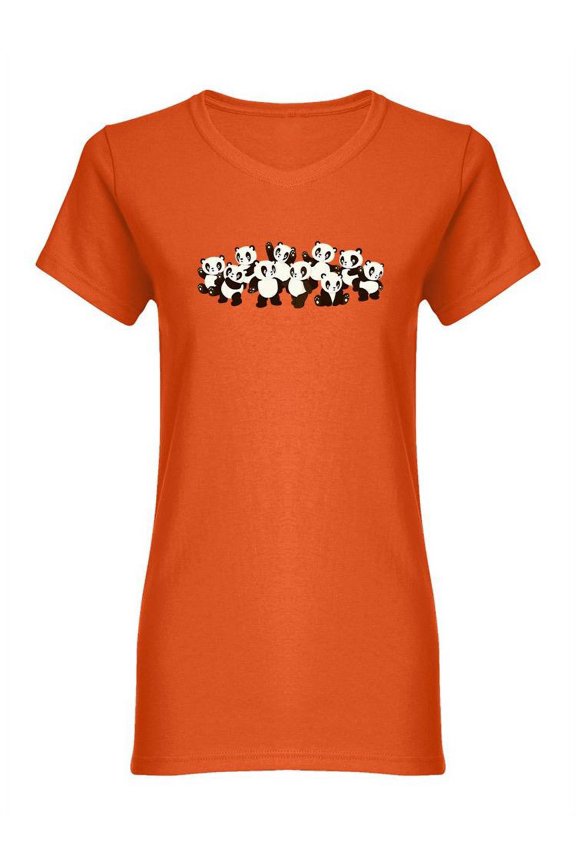 Group Of Cute Pandas Shaped T-Shirt Women -Image by Shutterstock, Female Small
