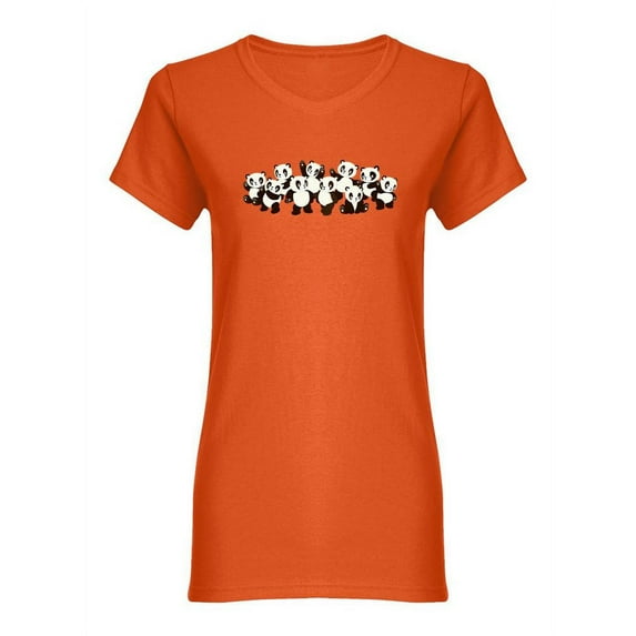 Group Of Cute Pandas Shaped T-Shirt Women -Image by Shutterstock, Female XX-Large