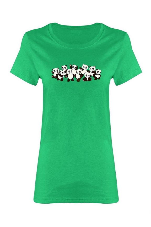 Group Of Cute Pandas Shaped T-Shirt Women -Image by Shutterstock, Female XX-Large