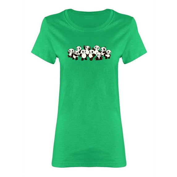 Group Of Cute Pandas Shaped T-Shirt Women -Image by Shutterstock, Female x-Large