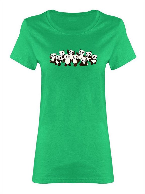Group Of Cute Pandas Shaped T-Shirt Women -Image by Shutterstock, Female x-Large