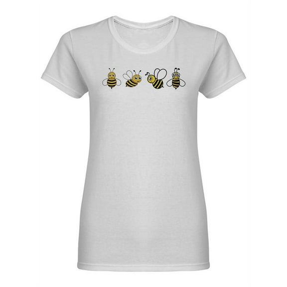 Group Of Happy Bees Shaped T-Shirt Women -Image by Shutterstock, Female Large