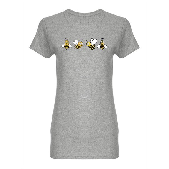 Group Of Happy Bees Shaped T-Shirt Women -Image by Shutterstock, Female Large