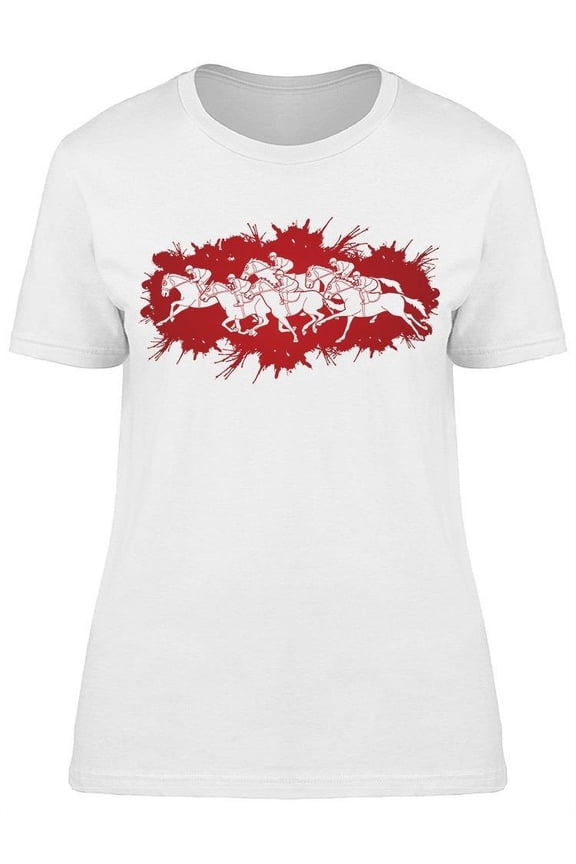 Group Of Mans Riding Horses T-Shirt Women -Image by Shutterstock, Female Small