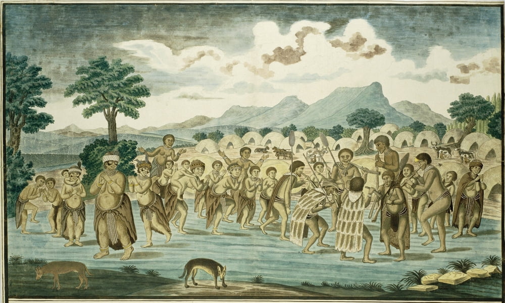 Group Of The Khoi With Dancers And Musicians Canvas Art - (24 x 18)