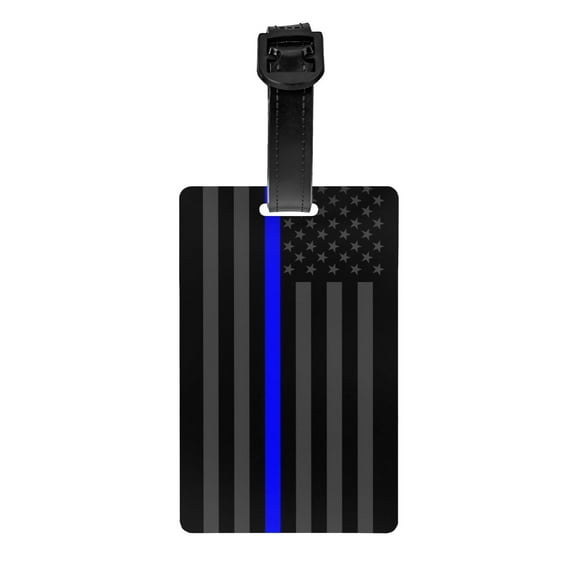 Group Of Thin Blue Line Flag Pvc Luggage Tag With Name Id Labelfor Women Men