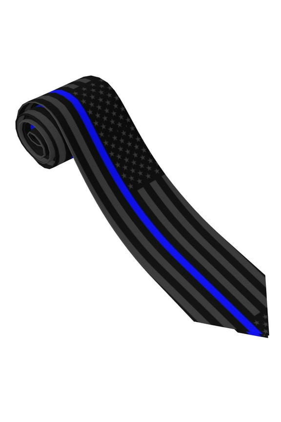 Group Of Thin Blue Line Flag Tie For Men Funny Neckties Fashion Gentleman Soft Comfortable Ties