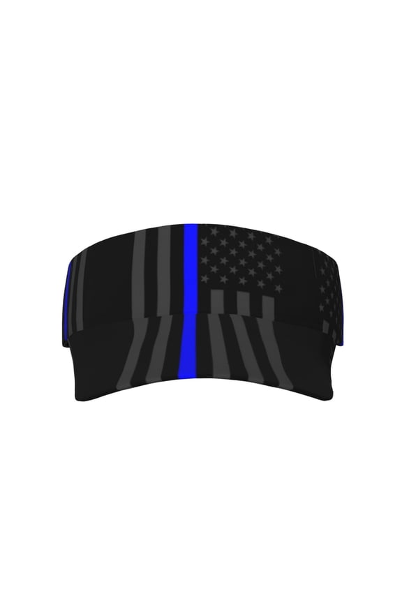 Group Of Thin Blue Line Flag Visor Hats Adjustable Beach Sun Visors Sports Outdoor Visor For Women Men