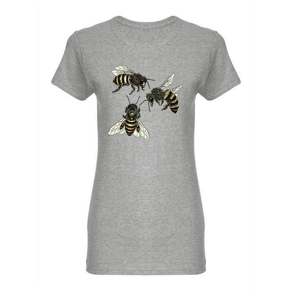 Group Of Three Bees T-Shirt Women -Image by Shutterstock, Female Medium