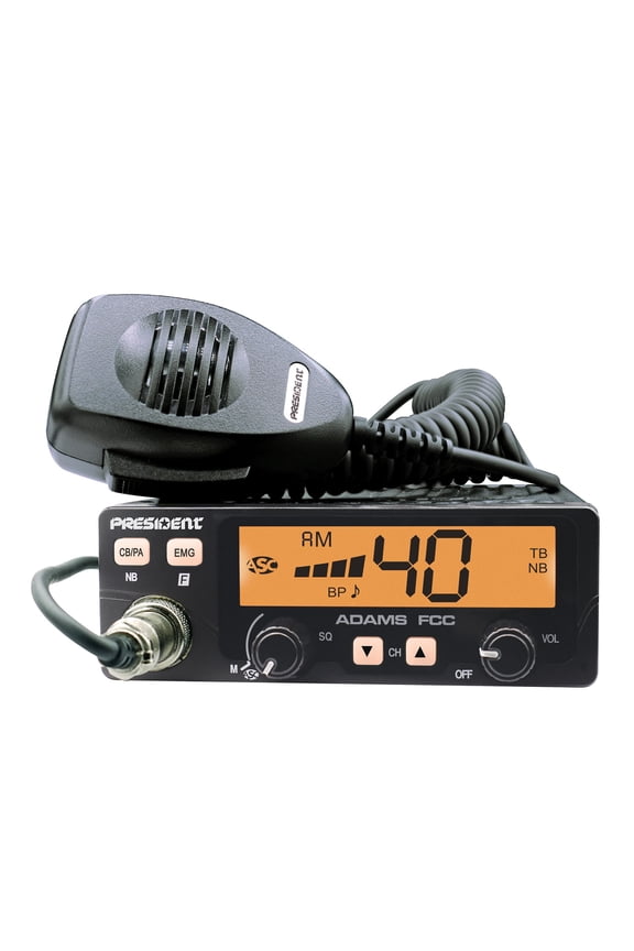 PRESIDENT ADAMS FCC 40-Channel 12-Volt AM CB Radio